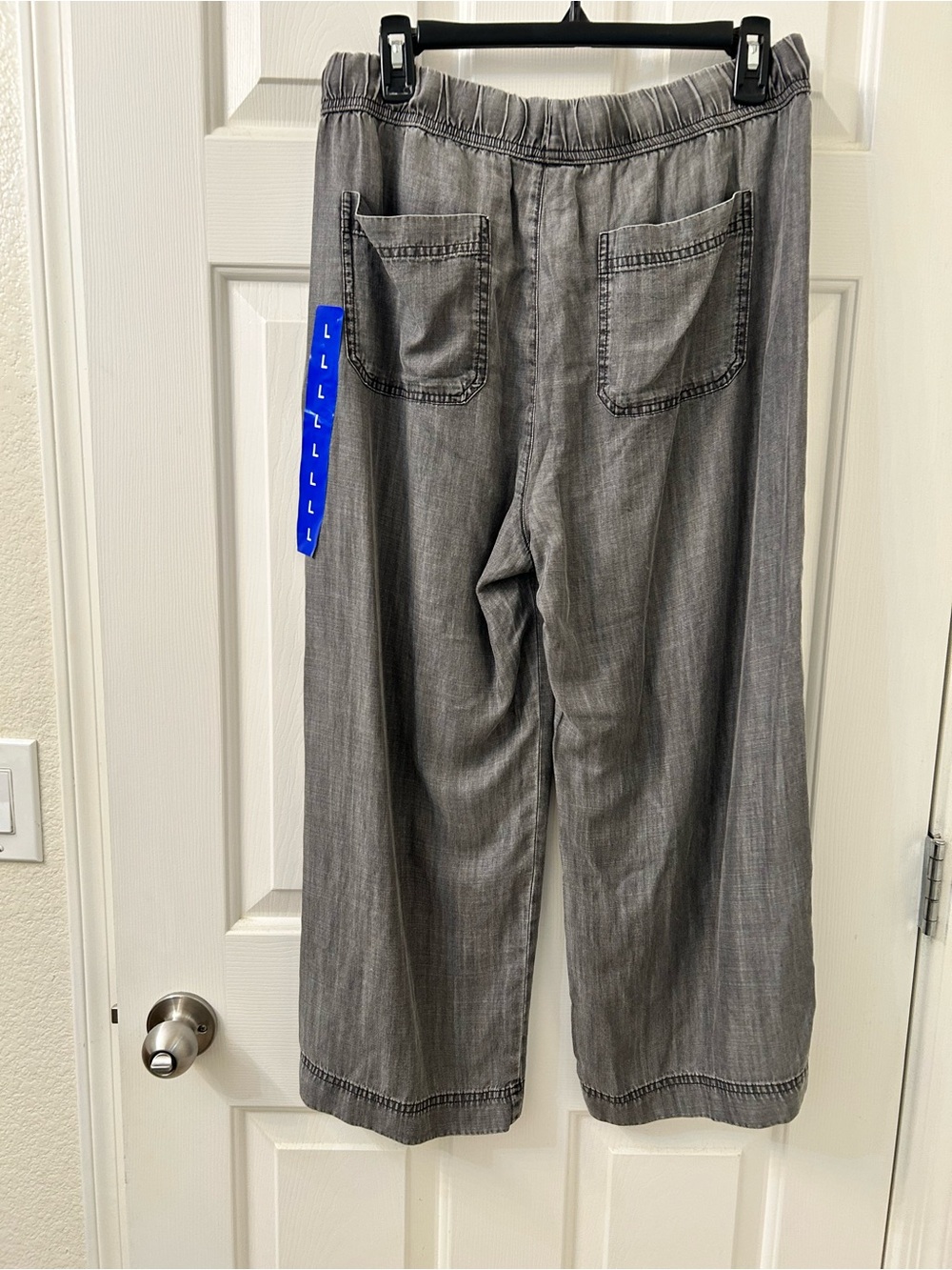 NWT Splendid Wide-Leg Drawstring Capris in Washed Gray - Picture 6 of 10